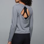 Lululemon Back Up Long Sleeve Heathered Slate Top Sz 10 Photo 5