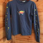 ADORABLE BLUE/YELLOW STARLETTE RED WAGON LONG SLEEVE GRAPHIC TEE Blue Size XS Photo 0