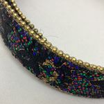 Black and Gold with multicolored glitter floral print Women's Belt size small Photo 2