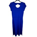 Talbots T By Royal Blue Cap Sleeve Scoop Neck Knit Maxi Dress Pockets Size S Photo 1