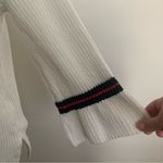 CAbi Ace V-Neck Preppy Bell Sleeve White Sweater Style 5639 Size S Photo 4