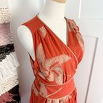 CIEBON Kaiden Floral Embroidered Wrap Dress Terracotta Sz M Orange Size M Photo 3