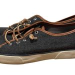 Sperry Women’s Wool Felt Sneakers Charcoal Brown Trim Size 10M Photo 4