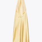 ZARA  butter Yellow Backless Halter maxi Dress holiday evening wedding Photo 10
