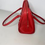 Stauer Red Gold Wheel Turnlock Zipper Handbag Satchel Purse Top Handle Bag Photo 3