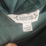 Nanette Lepore  Festive Green Chiffon Dress Holiday Party Pleated Front Photo 7