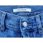 PacSun High Rise Straight Leg Raw Hem Checkered Blue Jeans 24 Photo 6
