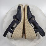 Ralph Lauren Lauren  Penelopie Espadrille Wedge Sandals Womens 8 Blue Leather Photo 10