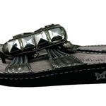 Alegria Pisa Chrome Patent Leather Sandals Silver Gray Size 38 Photo 5