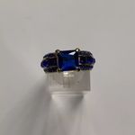 TJ Maxx Size 7 Rhodium Plated Lab Created Sapphire Ring  Photo 1