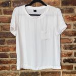 Mango Suit Beige Short Sleeve Pocket Silk Blouse Women's Size Small Photo 0