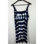 INC Tie Dye Midi Dress 0X Navy White Boho Beach Festival Hippie Resort Costal Blue Photo 2