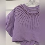 Queen of Sparkles Pearl Beaded Crop Sweatshirt Purple Size M Photo 1