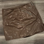 Cider  Brown Pleather Mini Skirt Photo 0