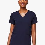 FIGS Casma Three Pocket Scrub Top Size XS Navy Blue Photo 0