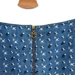 Manoush Mini Skirt Chambray Denim Embroidered Floral Zip Blue Size 42 US 8‎ Photo 1