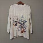J.Jill M Cotton Long Sleeved Floral Print Pullover Top Green Size M Photo 3
