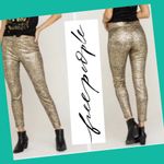 Free People  Rio Gold Python Snakeskin Pull-On Leggings Size S Photo 1