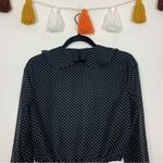 Honey Punch Black Polka Dot Long Sleeve Crop Top Size Medium Photo 7