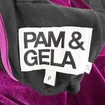 Pam & Gela NEW  Mock Neck Shirred Ruched Puff Sleeve Velvet Velour Bodycon Dress Photo 1