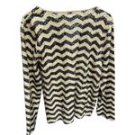 J.Crew  Zip Zap Sequin White Cream and Black Top Size Xl Retail $138 Photo 2