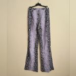Oh Polly Purple Snakeskin Faux Leather Highwaist Wide Leg Pant Size 8 Photo 4