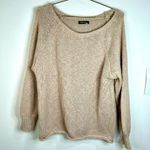 Women’s Beige Knit Sweater Fashion Size Large Long Sleeve Casual Pullover Photo 2