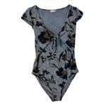 Free People INTIMATELY  Wowzers Cut Out Floral Bodysuit Black Grey Keyhole Sz XS Photo 2