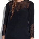 Madewell  Broadway & Broome Black Silk Sequin Rosette Cocktail Dress Photo 1