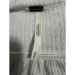 Free People Oversized Thermal Henley Waffle Knit Top Tunic White Long Sleeve (M) Photo 6