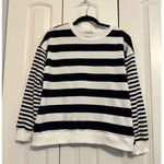 Workshop Republic Clothing Navy & White Striped Crewneck Sweater By Womens L/G C Photo 2