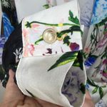 J. Dosi LA Celebrity Fashion Designer Silk Floral Long Sleeve Blouse Top Size 1 White Size M Photo 4