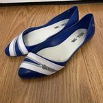Melissa  x Karl lagerfeld blue zipper rubber pointed toe flats size US 6 Photo 0