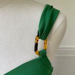 Robin Piccone NWOT Kelly Green Twist Front Bikini Top Lace Back M D Cup Photo 2