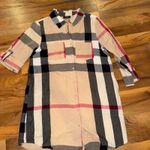 VICI  Plaid Button Down Shirt Dress Casual Long Sleeve Beige Women Large Red Photo 0
