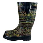 The Sak Sacroot Rain Boots Peace Love Boho Chunky Black Multi Women’s Size 7M Photo 5