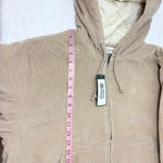 Alpine Design  Tan Sandy Clay 100%Organic Cotton Corduroy Quilted hooded Jacket L Photo 8