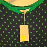 Boden Eleanor Jersey Midi Dress Size‎ US 10 Navy Kelly Green Dot Casual Summer Photo 4