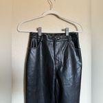 White Fox Boutique  Faux Leather Contrast Stitch Pants Sz‎ Small Straight Leg Photo 3
