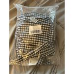 NEW~ Black Gingham Tie Front Top Babydoll Long Sleeve Peplum Babydoll Shirt L Size L Photo 4