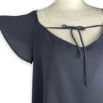 Topshop  Flutter Sleeve Tie Detail V-Neck Blouse Photo 3