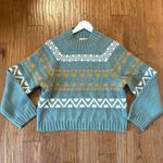 Universal Threads Universal Thread green fair isle mock neck sweater M Photo 6