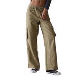 PacSun Cotton Drawstring Waist Baggy Cargo Pants Small Olive Green NWT Small Photo 1