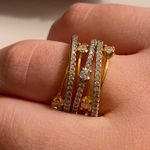 💥$2💥 Wide Gold Crystal Ring Photo 1