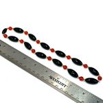 Black orange and gold tone vintage beaded necklace Photo 5