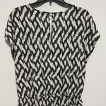 J.Crew  V Neck Romper with Tie Black and White Size Small Photo 5