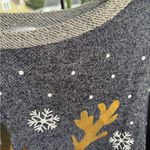 Wanna B Gray and Gold Women's Sweater - Let It Snow Photo 4