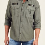 True Religion  Olive Green‎ Button-Up Shirt Photo 0
