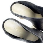 Vince Leather Allison Open Toe Italian Slides Wooden Heel Black Size 6 Photo 9