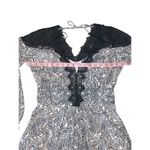 Anthropologie  Black & White Lacy V-Neck Mini Dress Photo 8